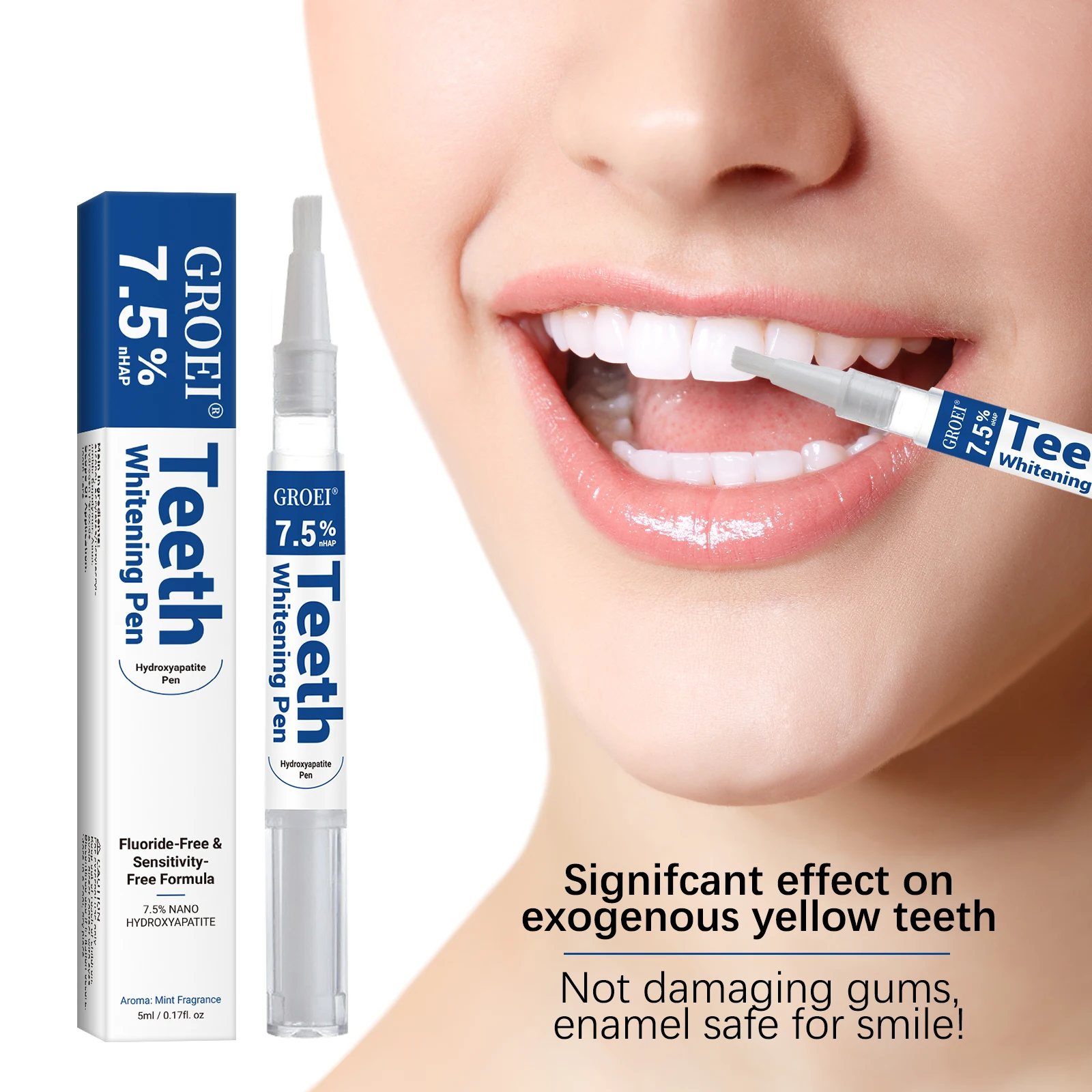 Teeth Whitening Before And After - Penna per sbiancamento dei denti idrosapatite
