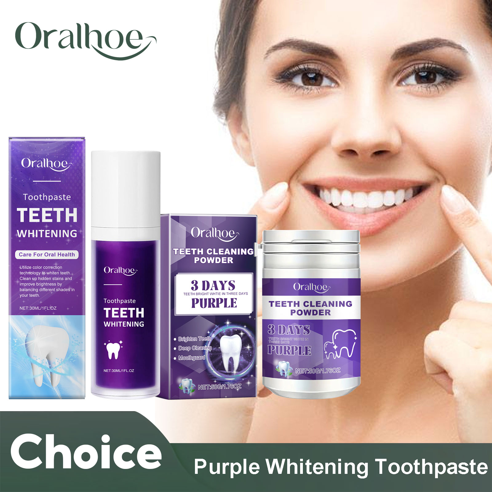 Teeth Whitening Price - Correttore viola Dentifricio sbiancante Pulizia profonda