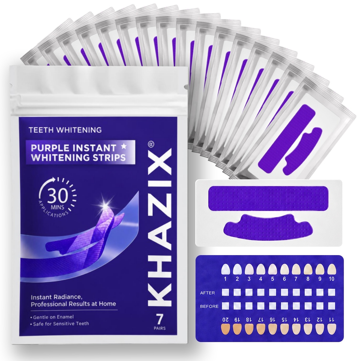 Teeth Whitening Strips Permanent - 1/7 Paia di Strisce Sbiancanti per