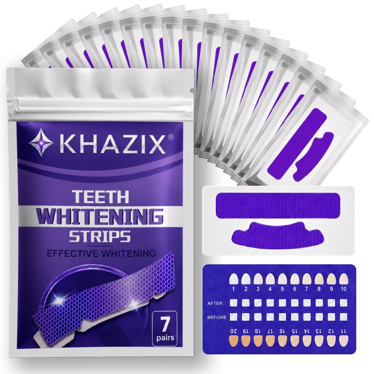 Teeth Whitening Strips Permanent - 1/7 paia di strisce sbiancanti per