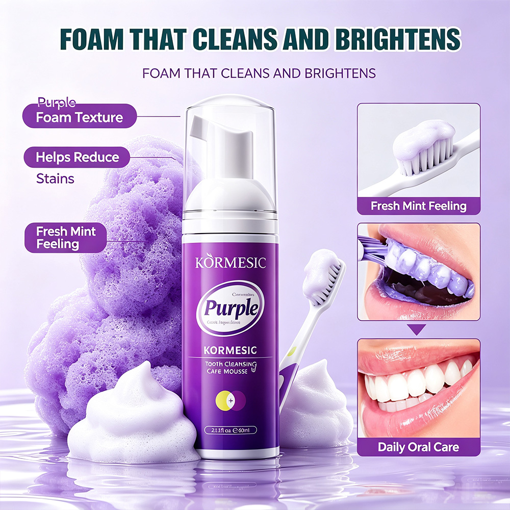 Teeth Whitening Crest - Mousse sbiancante viola per denti V34,