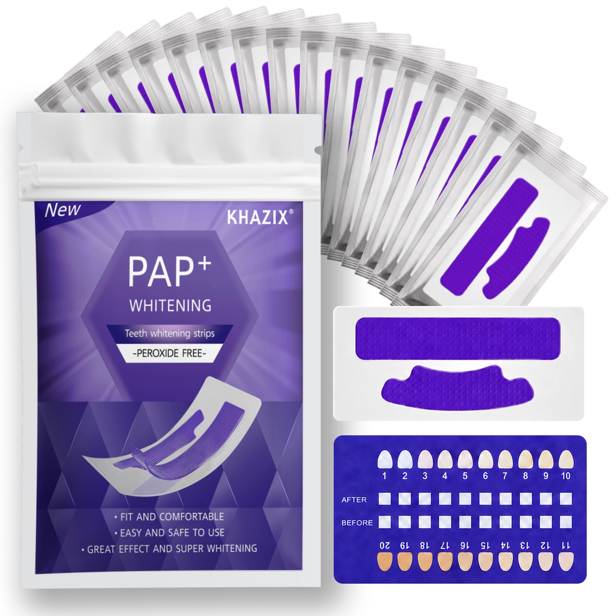 1/7 paia di strisce sbiancanti - Teeth Whitening Strips Permanent recensione e prezzo