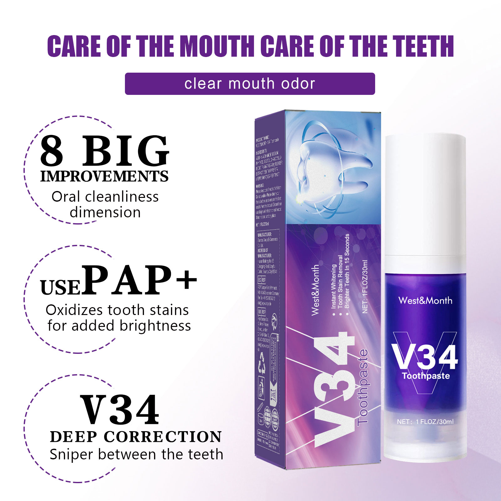 Dentifricio in Mousse V34 Viol - Teeth Whitening Crest recensione e prezzo