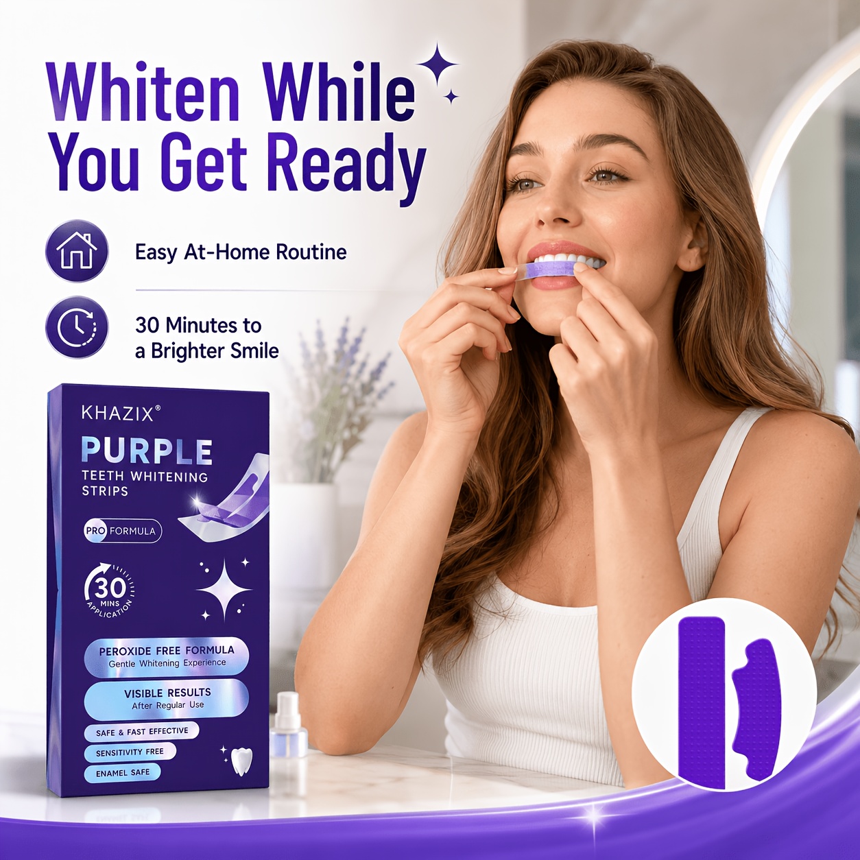 1/10 paia di strisce viola per - Teeth Whitening Strips Permanent recensione e prezzo